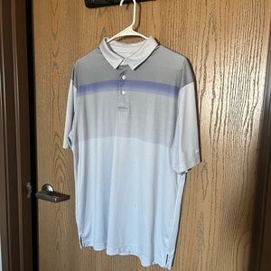 Men's Large Gray and Purple Polo Shirt